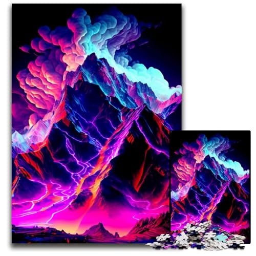 Bunter Berg 1000 Teile Puzzle Geschenke Puzzles für Erwachsene Familienaktivität, DIY Heimdekoration, 26X38CM/10,23x14,96 Zoll von LGSHENG