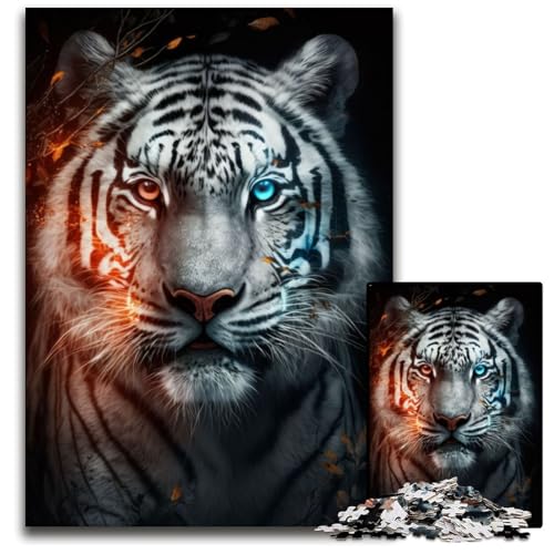 Bunter weißer Tiger, 1000 Teile, Puzzle, Geschenke, Unmögliches Puzzle für Erwachsene, Herausforderndes Denkspiel für Teenager, Familienspaß, Interaktives Spiel, 26x38cm Bunter weißer Tiger, 1000 Teile, Puzzle, Geschenke, Unmögliches Puzzle für Erwachsene, Herausforderndes Denkspiel für Teenager, Familienspaß, Interaktives Spiel, 26x38cm von LGSHENG