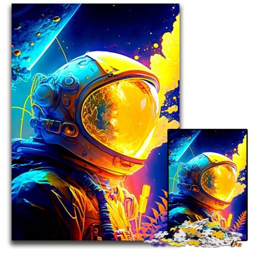 Buntes Astronauten-Puzzle 1000 Teile für Erwachsene, Holzpuzzle für Erwachsene, ideales DIY-Dekor und Denksportgeschenk, 50x75cm Buntes Astronauten-Puzzle 1000 Teile für Erwachsene, Holzpuzzle für Erwachsene, ideales DIY-Dekor und Denksportgeschenk, 50x75cm von LGSHENG