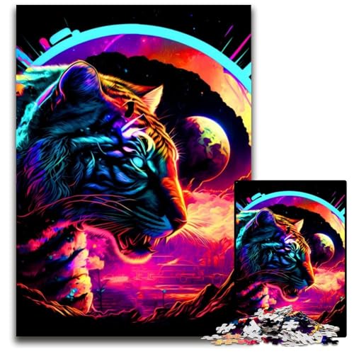 Buntes Tiger-Puzzle 1000 Teile für Erwachsene, Holzpuzzle, Heimdekoration und Urlaubsspaß, 50x75cm Buntes Tiger-Puzzle 1000 Teile für Erwachsene, Holzpuzzle, Heimdekoration und Urlaubsspaß, 50x75cm von LGSHENG