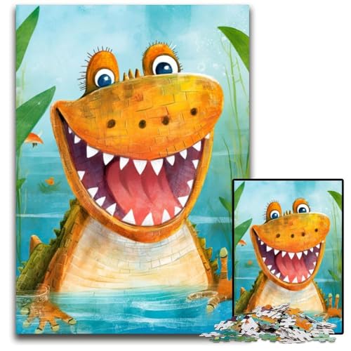 Cheery Croc Puzzle 1000 Teile für Erwachsene Puzzles Perfekt für Familienfeiern, Geburtstage, Feiertage 26X38CM/10,23x14,96 Zoll von LGSHENG