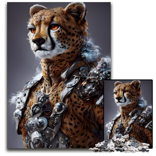 Cheetah King Puzzle für Erwachsene, 1000-teiliges Holzpuzzle für Erwachsene, anspruchsvolles Denkspiel für Teenager, Spaß für den Familienspieleabend, 26x38cm Cheetah King Puzzle für Erwachsene, 1000-teiliges Holzpuzzle für Erwachsene, anspruchsvolles Denkspiel für Teenager, Spaß für den Familienspieleabend, 26x38cm von LGSHENG