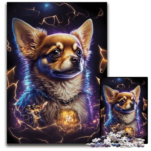 Chihuahua-Hunde-Puzzle 1000 Teile für Erwachsene, anspruchsvolle Puzzles, anspruchsvolles DIY-Denkspiel für Teenager, 50x75cm von LGSHENG