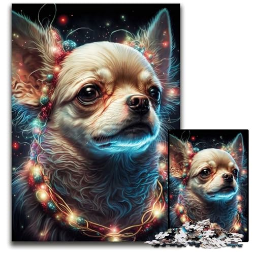 Chihuahua-Hunde-Puzzle 1000 Teile für Erwachsene, anspruchsvolle Rätsel, Denksportaufgabe, Spiel für Erwachsene, interaktive Familienaktivität, 26x38cm von LGSHENG
