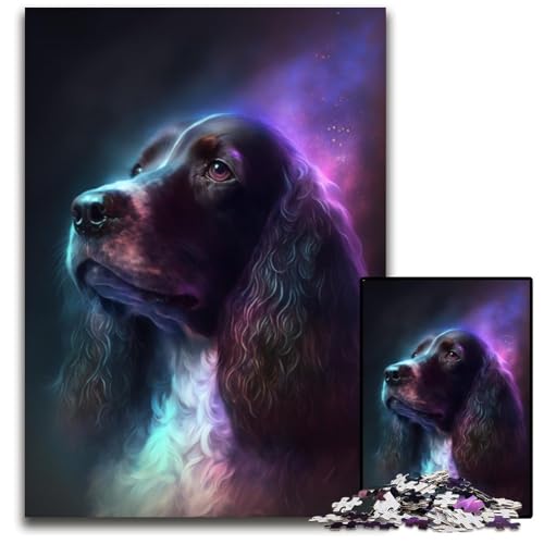 Cocker Spaniel Hund 1000-teiliges Puzzle für Erwachsene, Holzpuzzle, entspannende Unterhaltung, Heimdekoration, 26x38cm Cocker Spaniel Hund 1000-teiliges Puzzle für Erwachsene, Holzpuzzle, entspannende Unterhaltung, Heimdekoration, 26x38cm von LGSHENG