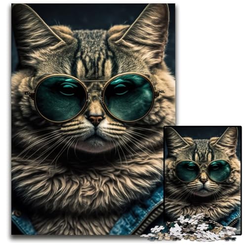 Coole Katzen-Puzzles für Erwachsene, 1000 Teile, Puzzle für Erwachsene, Familie und Freunde, geeignet für Kinder ab 14 Jahren, 26x38cm Coole Katzen-Puzzles für Erwachsene, 1000 Teile, Puzzle für Erwachsene, Familie und Freunde, geeignet für Kinder ab 14 Jahren, 26x38cm von LGSHENG