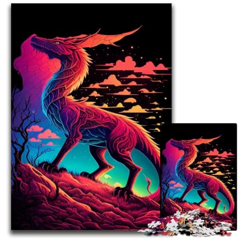 Das Fantasy-Drache-Puzzle 1000 Teile für Erwachsene. Puzzles perfekt für Familienfeiern, Geburtstage, Feiertage. 50x75cm von LGSHENG