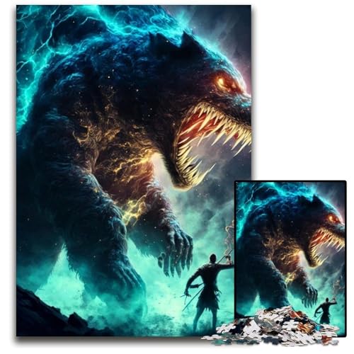 Das Monster-Puzzle mit 1000 Teilen, Holzpuzzle für Erwachsene, für Teenager und Jugendliche, ideales Geburtstags, 26x38cm von LGSHENG