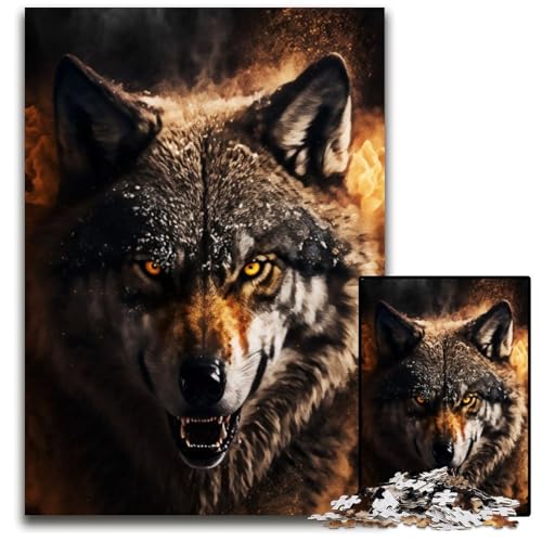 Das Wolfsporträt, 1000-teiliges Puzzle für Erwachsene, Holzpuzzle für Heimdekoration, Gehirntraining, 26x38cm Das Wolfsporträt, 1000-teiliges Puzzle für Erwachsene, Holzpuzzle für Heimdekoration, Gehirntraining, 26x38cm von LGSHENG