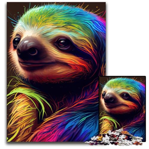 Das kindlose Faultier, 1000-teiliges Puzzle, Holzpuzzle für Erwachsene, anspruchsvolles Denkspiel – entspannendes Spielzeug für Teenager, 50x75cm von LGSHENG