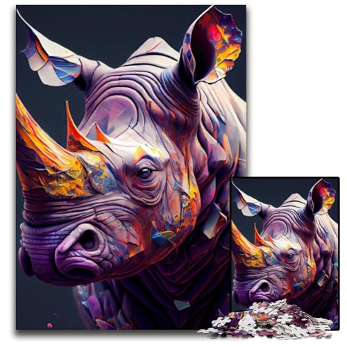 Das schüchterne Nashorn, 1000-teiliges Puzzle für Erwachsene, Holzpuzzle für Heimdekoration, Gehirntraining, 50x75cm Das schüchterne Nashorn, 1000-teiliges Puzzle für Erwachsene, Holzpuzzle für Heimdekoration, Gehirntraining, 50x75cm von LGSHENG