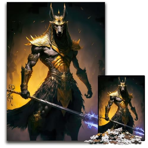 Der Gott Anubis Puzzle 1000 Teile für Erwachsene Puzzles für Erwachsene Gehirn-Herausforderungsgeschenk, pädagogische Aktivität für Teenager 50x75CM/19,68x29,52 Zoll von LGSHENG