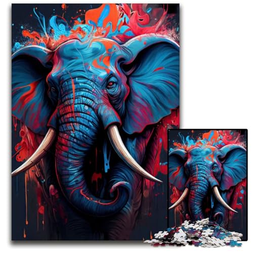 Der anmutige Elefant, 1000-teiliges Puzzle, Holzpuzzle für Erwachsene, anspruchsvolles Denkspiel – entspannendes Spielzeug für Teenager, 50x75cm von LGSHENG