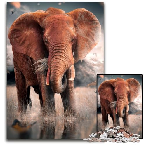 Der einsame Elefant, 1000-teiliges Puzzle, Holzpuzzle für Erwachsene, für Teenager und Jugendliche, ideales Geburtstags, 26x38cm Der einsame Elefant, 1000-teiliges Puzzle, Holzpuzzle für Erwachsene, für Teenager und Jugendliche, ideales Geburtstags, 26x38cm von LGSHENG