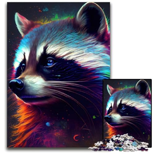 Der freche Waschbär, 1000-Teile-Puzzle, Geschenke, Unmögliches Puzzle für Erwachsene, Herausforderndes Denkspiel für Teenager, Familienspaß, Interaktives Spiel, 26x38cm Der freche Waschbär, 1000-Teile-Puzzle, Geschenke, Unmögliches Puzzle für Erwachsene, Herausforderndes Denkspiel für Teenager, Familienspaß, Interaktives Spiel, 26x38cm von LGSHENG