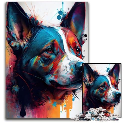 Der mutige Hund Puzzle für Erwachsene 1000 Teile Holzpuzzle Denksportspiel für Teenager, 26X38CM/10,23x14,96 Zoll Der mutige Hund Puzzle für Erwachsene 1000 Teile Holzpuzzle Denksportspiel für Teenager, 26X38CM/10,23x14,96 Zoll von LGSHENG