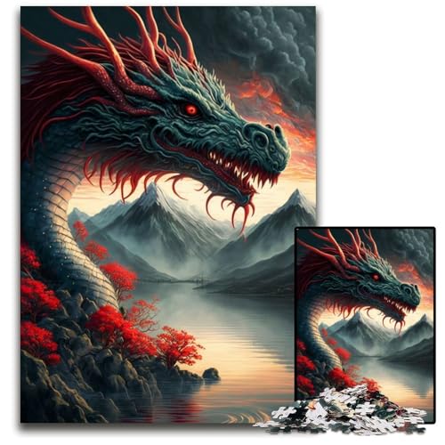 Drachen-Asiatisches 1000-teiliges Puzzle für Erwachsene, Holzpuzzle, perfekte Dekoration für Zuhause oder das Büro, 26x38cm Drachen-Asiatisches 1000-teiliges Puzzle für Erwachsene, Holzpuzzle, perfekte Dekoration für Zuhause oder das Büro, 26x38cm von LGSHENG