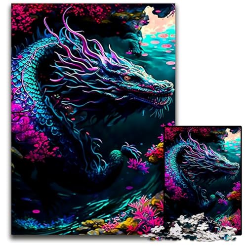 Drachen-Puzzle, 1000 Teile, anspruchsvolles Denkspiel, Familienaktivität, Heimdekoration, 50x75cm Drachen-Puzzle, 1000 Teile, anspruchsvolles Denkspiel, Familienaktivität, Heimdekoration, 50x75cm von LGSHENG