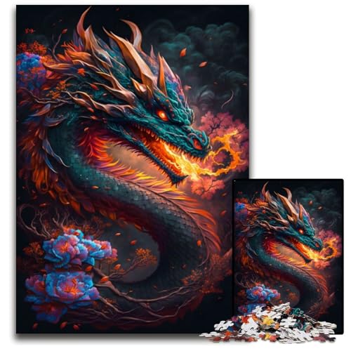 Drachenblumen-Puzzle für Erwachsene, 1000-teiliges Puzzle für Erwachsene, Familie und Freunde, geeignet für Kinder ab 14 Jahren, 50x75cm Drachenblumen-Puzzle für Erwachsene, 1000-teiliges Puzzle für Erwachsene, Familie und Freunde, geeignet für Kinder ab 14 Jahren, 50x75cm von LGSHENG