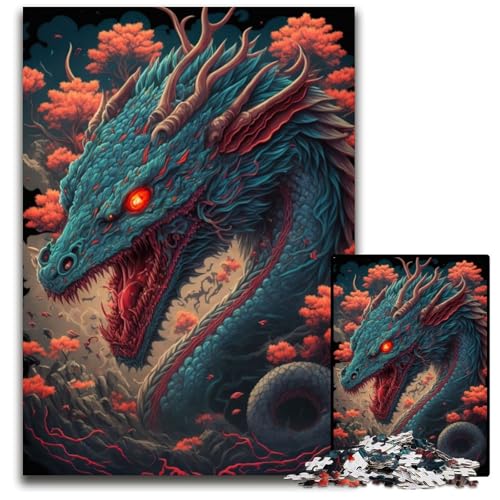 Drachentier-Puzzle 1000 Teile für Erwachsene, anspruchsvolles Rätsel, Denksportaufgabe, Spiel für Erwachsene, interaktive Familienaktivität, 26x38cm von LGSHENG