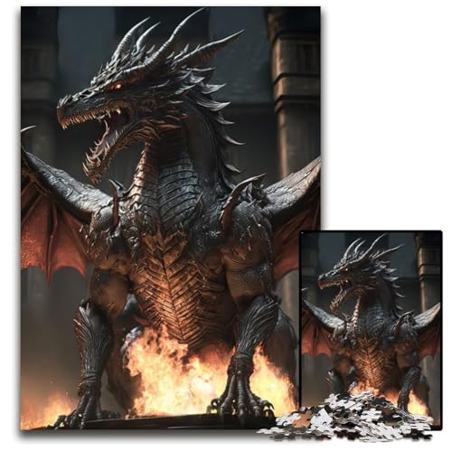 Draconic 1000-teiliges Puzzle für Erwachsene, schwierige Puzzles für Erwachsene, Heimdekoration, 26x38cm Draconic 1000-teiliges Puzzle für Erwachsene, schwierige Puzzles für Erwachsene, Heimdekoration, 26x38cm von LGSHENG