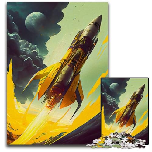 Dynamischer Raumschiffstart, Puzzle für Erwachsene, 1000 Teile, Holzpuzzle, Denksportspiel für Teenager, 50x75cm Dynamischer Raumschiffstart, Puzzle für Erwachsene, 1000 Teile, Holzpuzzle, Denksportspiel für Teenager, 50x75cm von LGSHENG