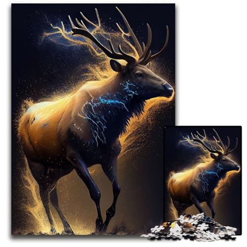 Elch auf der Flucht, 1000-teiliges Puzzle, anspruchsvolles Denkspiel, Familienaktivität, Heimdekoration, 26x38cm Elch auf der Flucht, 1000-teiliges Puzzle, anspruchsvolles Denkspiel, Familienaktivität, Heimdekoration, 26x38cm von LGSHENG