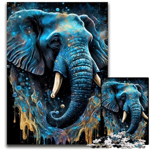 Elefant 1000-teiliges Puzzle für Erwachsene, Holzpuzzle, anspruchsvolles Denkspiel für Teenager, Spaß für den Familienspielabend, 26x38cm Elefant 1000-teiliges Puzzle für Erwachsene, Holzpuzzle, anspruchsvolles Denkspiel für Teenager, Spaß für den Familienspielabend, 26x38cm von LGSHENG