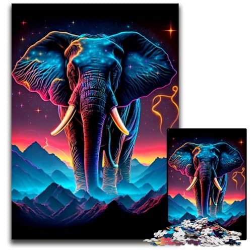 Elefanten-Puzzle 1000 Teile für Erwachsene, Holzpuzzle für Erwachsene, ideales DIY-Dekor und Denksport-Geschenk, 50x75cm Elefanten-Puzzle 1000 Teile für Erwachsene, Holzpuzzle für Erwachsene, ideales DIY-Dekor und Denksport-Geschenk, 50x75cm von LGSHENG
