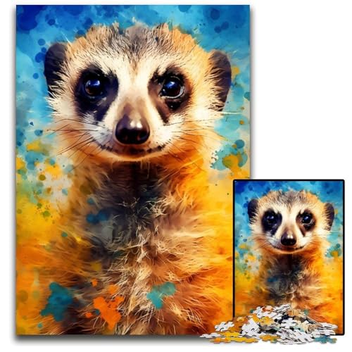 Erdmännchen-Tiere, 1000-teiliges Puzzle, anspruchsvolles Denkspiel, Familienaktivität, Heimdekoration, 26x38cm Erdmännchen-Tiere, 1000-teiliges Puzzle, anspruchsvolles Denkspiel, Familienaktivität, Heimdekoration, 26x38cm von LGSHENG