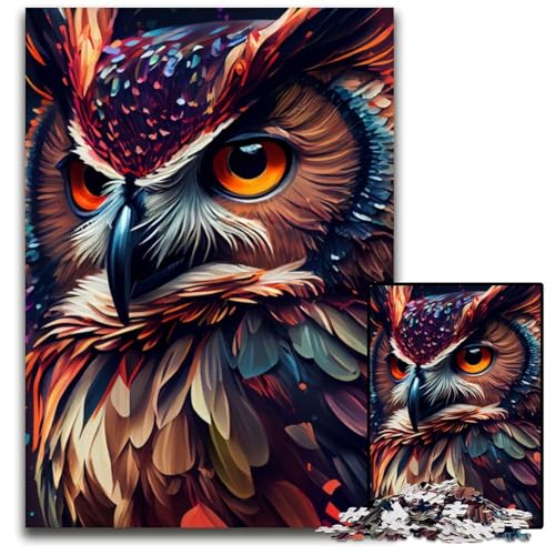 Eulen-Puzzle, bunt, 1000 Teile, für Erwachsene, anspruchsvolle Puzzles, anspruchsvolles DIY-Denkspiel für Teenager, 26x38cm Eulen-Puzzle, bunt, 1000 Teile, für Erwachsene, anspruchsvolle Puzzles, anspruchsvolles DIY-Denkspiel für Teenager, 26x38cm von LGSHENG