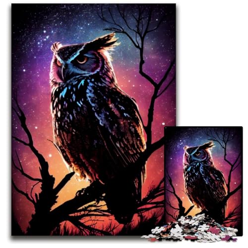 Eulennacht-Puzzle, 1000 Teile, für Erwachsene, Holzpuzzle, ideal für Teenager und Sammler, Reisegeschenk, Familienaktivität, 50x75cm Eulennacht-Puzzle, 1000 Teile, für Erwachsene, Holzpuzzle, ideal für Teenager und Sammler, Reisegeschenk, Familienaktivität, 50x75cm von LGSHENG