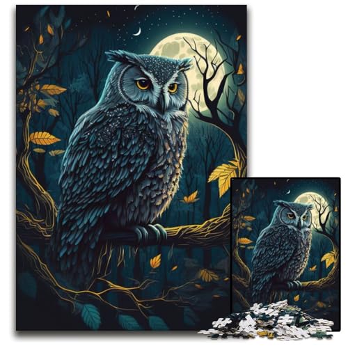 Eulennacht-Puzzle für Erwachsene, 1000-teiliges Holzpuzzle für Erwachsene, anspruchsvolles Denkspiel für Teenager, Spaß für den Familienspielabend, 26x38cm Eulennacht-Puzzle für Erwachsene, 1000-teiliges Holzpuzzle für Erwachsene, anspruchsvolles Denkspiel für Teenager, Spaß für den Familienspielabend, 26x38cm von LGSHENG