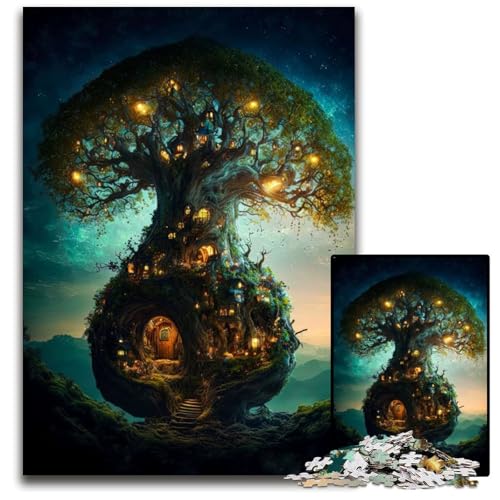 Fantasy Kingdom 1000-teiliges Puzzle, Holzpuzzle für Erwachsene, anspruchsvolles Denkspiel – entspannendes Spielzeug für Teenager, 50x75cm von LGSHENG