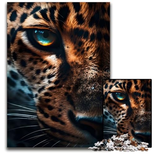 Faszinierendes Leopardenauge-Puzzle mit 1000 Teilen, Holzpuzzle für Erwachsene, anspruchsvolles Denkspiel – entspannendes Spielzeug für Teenager, 50x75cm von LGSHENG