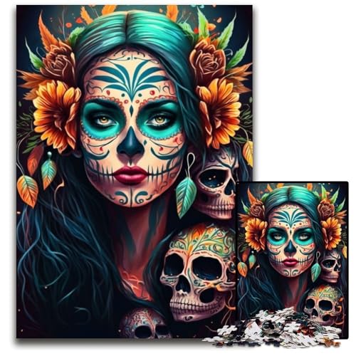 Fiesta De Los Muertos Puzzle 1000 Teile für Erwachsene Holzpuzzles Heimdekoration und Urlaubsspaß 26X38CM/10,23x14,96 Zoll Fiesta De Los Muertos Puzzle 1000 Teile für Erwachsene Holzpuzzles Heimdekoration und Urlaubsspaß 26X38CM/10,23x14,96 Zoll von LGSHENG