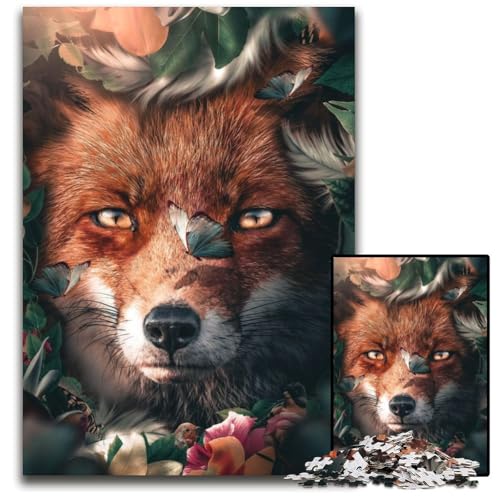 Floral Fox 1000-teiliges Puzzle, anspruchsvolles Denkspiel, Familienaktivität, Heimdekoration, 26x38cm Floral Fox 1000-teiliges Puzzle, anspruchsvolles Denkspiel, Familienaktivität, Heimdekoration, 26x38cm von LGSHENG