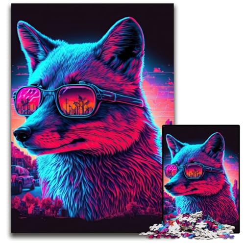 Fox Neon 1000-teiliges Puzzle für Erwachsene, Holzpuzzle, entspannende Unterhaltung, Heimdekoration, 50x75cm Fox Neon 1000-teiliges Puzzle für Erwachsene, Holzpuzzle, entspannende Unterhaltung, Heimdekoration, 50x75cm von LGSHENG