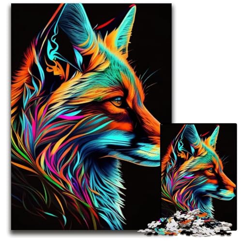 Fuchs-Pop-Art-Tier-Puzzle mit 1000 Teilen, schwierige Puzzles für Erwachsene für Teenager, Familienspieleabend, hirnfordernde Geschenkidee, 26x38cm Fuchs-Pop-Art-Tier-Puzzle mit 1000 Teilen, schwierige Puzzles für Erwachsene für Teenager, Familienspieleabend, hirnfordernde Geschenkidee, 26x38cm von LGSHENG