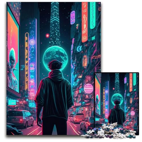 Futuristisches Jungen-Puzzle 1000 Teile für Erwachsene, Holzpuzzle für Erwachsene, ideales DIY-Dekor und Denksportgeschenk, 26x38cm von LGSHENG