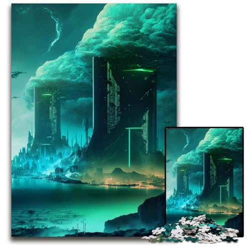 Futuristisches Stadtgebäude, 1000-teiliges Puzzle für Erwachsene, Unmögliches Puzzle für Erwachsene, Heimdekoration, 26x38cm Futuristisches Stadtgebäude, 1000-teiliges Puzzle für Erwachsene, Unmögliches Puzzle für Erwachsene, Heimdekoration, 26x38cm von LGSHENG
