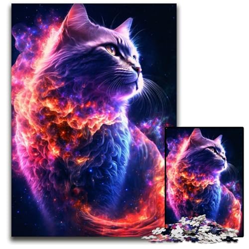 Galaxy Cat 1000-teiliges Puzzle, Holzpuzzle für Erwachsene, anspruchsvolles Denkspiel – entspannendes Spielzeug für Teenager, 26x38cm Galaxy Cat 1000-teiliges Puzzle, Holzpuzzle für Erwachsene, anspruchsvolles Denkspiel – entspannendes Spielzeug für Teenager, 26x38cm von LGSHENG