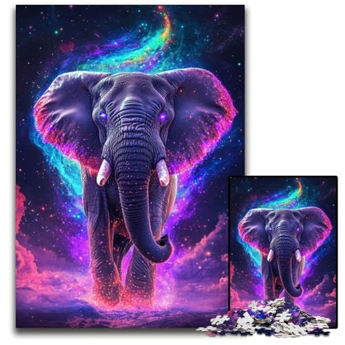Galaxy Elephant 1000-teiliges Puzzle, anspruchsvolles Denkspiel, Familienaktivität, Heimdekoration, 26x38cm Galaxy Elephant 1000-teiliges Puzzle, anspruchsvolles Denkspiel, Familienaktivität, Heimdekoration, 26x38cm von LGSHENG