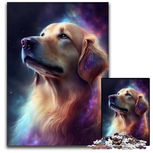 Galaxy Golden Retriever 1000-teiliges Puzzle aus Pappe, Puzzle für Erwachsene, anspruchsvolles Denkspiel, entspannendes Spielzeug für Teenager, 26x38cm Galaxy Golden Retriever 1000-teiliges Puzzle aus Pappe, Puzzle für Erwachsene, anspruchsvolles Denkspiel, entspannendes Spielzeug für Teenager, 26x38cm von LGSHENG