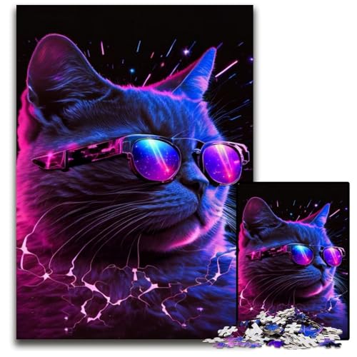 Gaming Cat 1000-teiliges Puzzle, anspruchsvolles Denkspiel, Familienaktivität, Heimdekoration, 50x75cm Gaming Cat 1000-teiliges Puzzle, anspruchsvolles Denkspiel, Familienaktivität, Heimdekoration, 50x75cm von LGSHENG