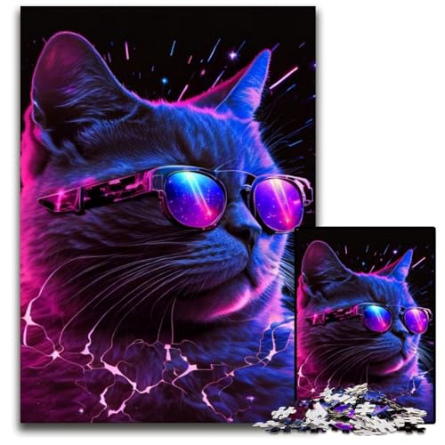 Gaming Cat 1000-teiliges Puzzle für Erwachsene, Holzpuzzle für Heimdekoration, Gehirntraining, 26x38cm Gaming Cat 1000-teiliges Puzzle für Erwachsene, Holzpuzzle für Heimdekoration, Gehirntraining, 26x38cm von LGSHENG