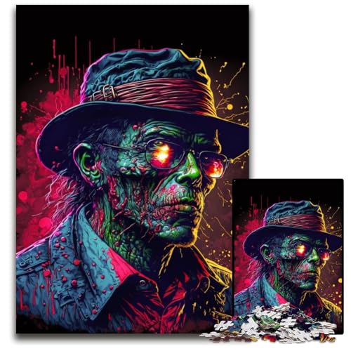 Gangster-Zombie-Denkpuzzle, 1000 Teile, Holzpuzzle für Erwachsene, anspruchsvolles Denkspiel, entspannendes Spielzeug für Teenager, 50x75cm von LGSHENG