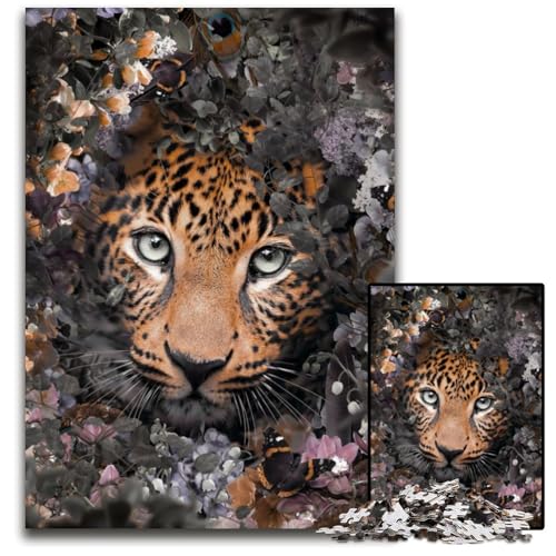 Geblümter Leopard, 1000 Teile, Puzzle für Erwachsene, anspruchsvolles Denkspiel, Spiel für Erwachsene, interaktive Familienaktivität, 26x38cm Geblümter Leopard, 1000 Teile, Puzzle für Erwachsene, anspruchsvolles Denkspiel, Spiel für Erwachsene, interaktive Familienaktivität, 26x38cm von LGSHENG