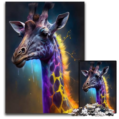 Giraffengemälde, 1000-teiliges Puzzle, Holzpuzzle für Erwachsene, für Teenager und Jugendliche, ideales Geburtstags, 26x38cm Giraffengemälde, 1000-teiliges Puzzle, Holzpuzzle für Erwachsene, für Teenager und Jugendliche, ideales Geburtstags, 26x38cm von LGSHENG