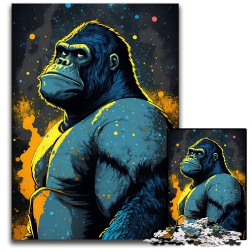 Gorilla Visionary 1000-teiliges Puzzle für Erwachsene, Holzpuzzle, entspannende Unterhaltung, Heimdekoration, 26x38cm Gorilla Visionary 1000-teiliges Puzzle für Erwachsene, Holzpuzzle, entspannende Unterhaltung, Heimdekoration, 26x38cm von LGSHENG